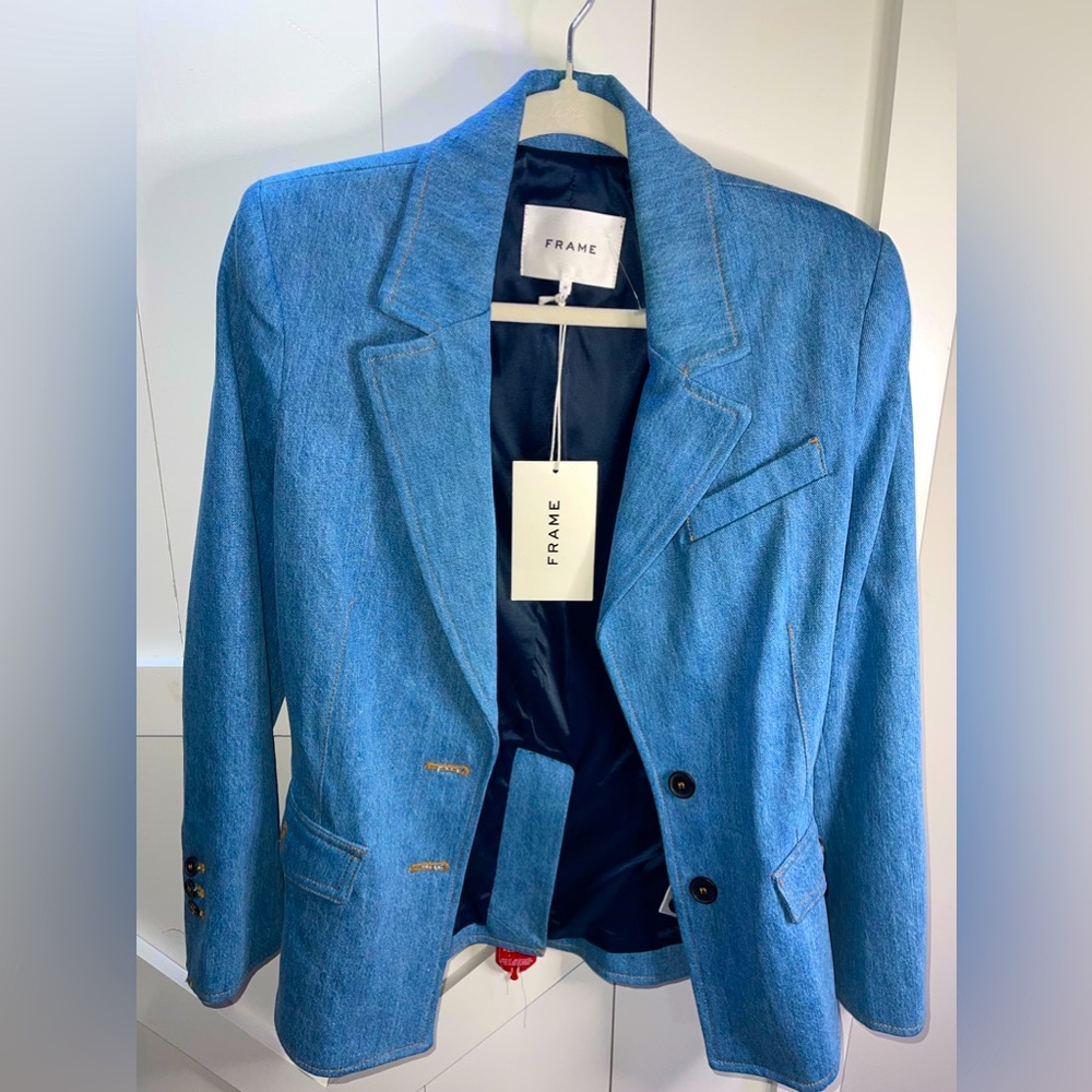NWT FRAME The Femme Denim Blazer Women’s Size 0